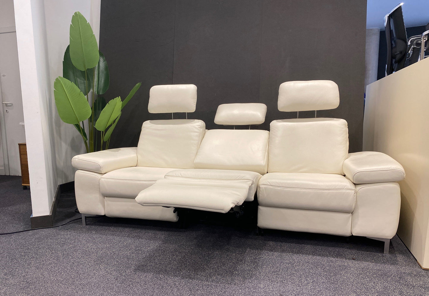 Ergonomisch relaxsalon leder wit