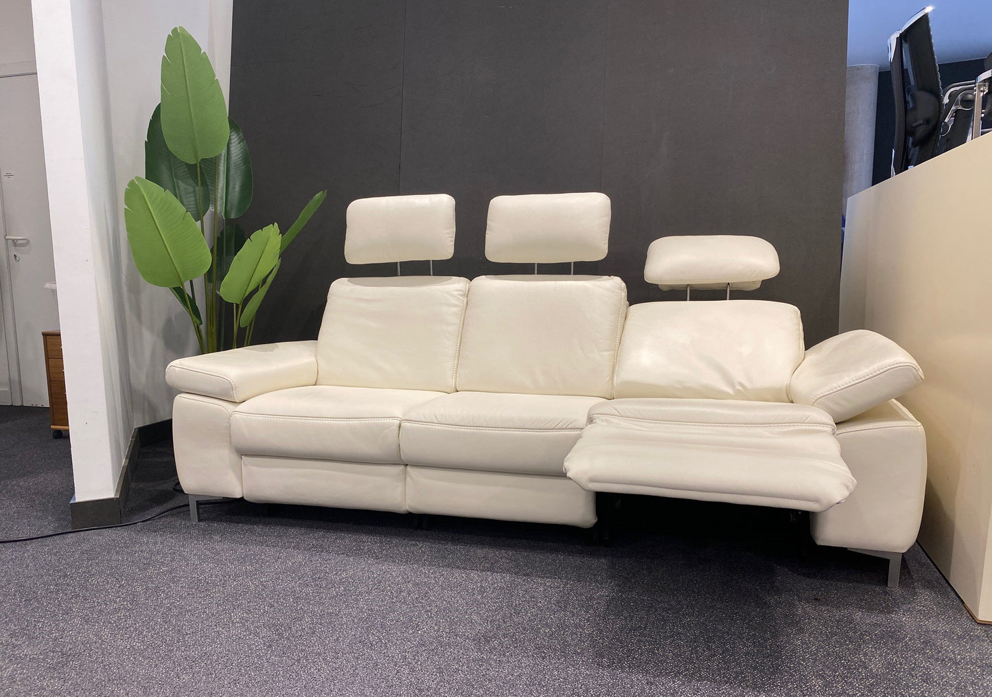 Ergonomisch relaxsalon leder wit