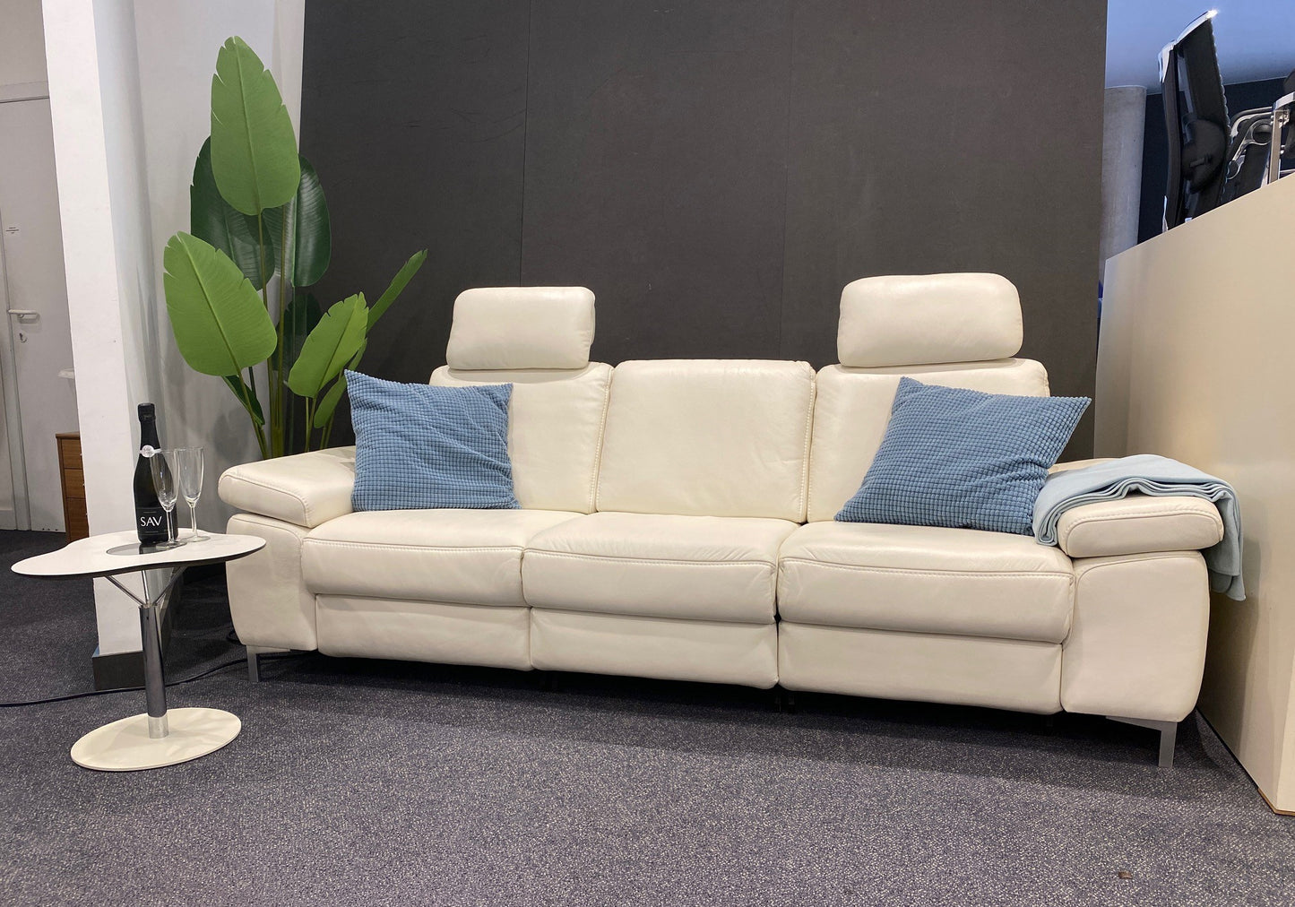 Ergonomisch relaxsalon leder wit