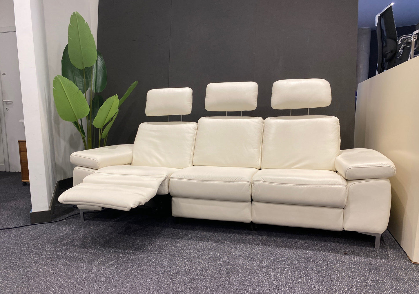 Ergonomisch relaxsalon leder wit