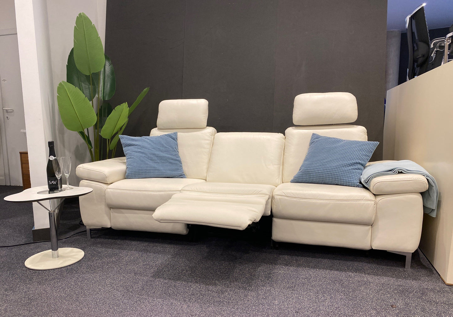 Ergonomisch relaxsalon leder wit