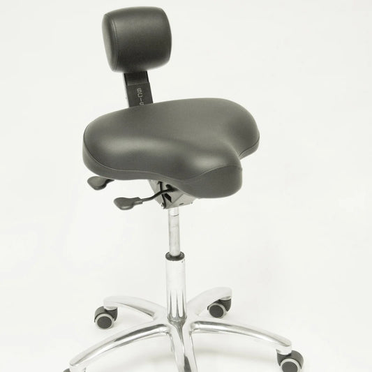 BQE Dynamic ergonomische werkstoel met kleine ronde rugsteun en chroom onderstel