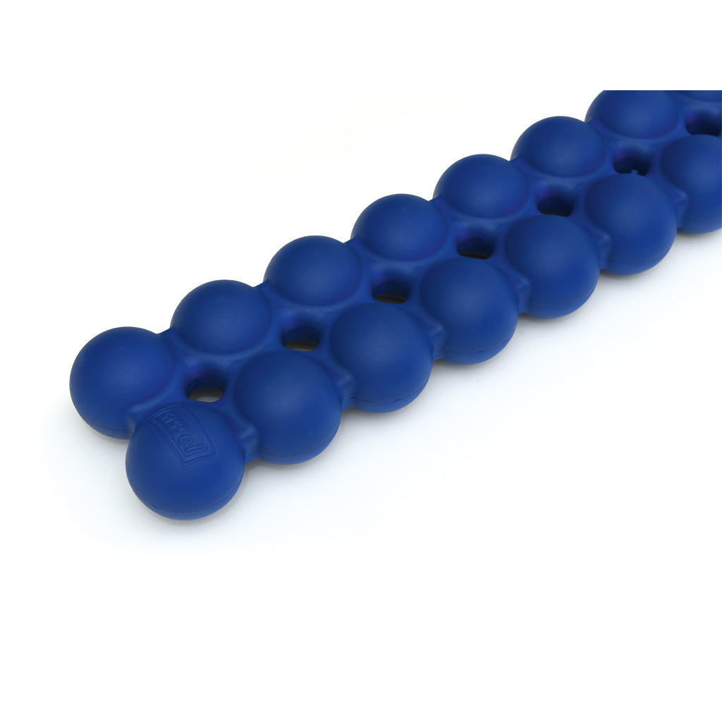 Spinefitter in blauw: rugtrainer met 28 ballen in twee rijen