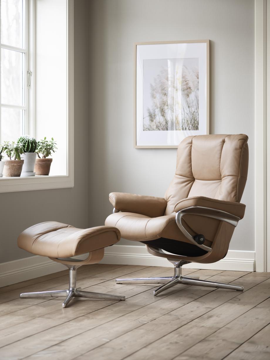 Stressless Mayfair met cross Base in paloma almond